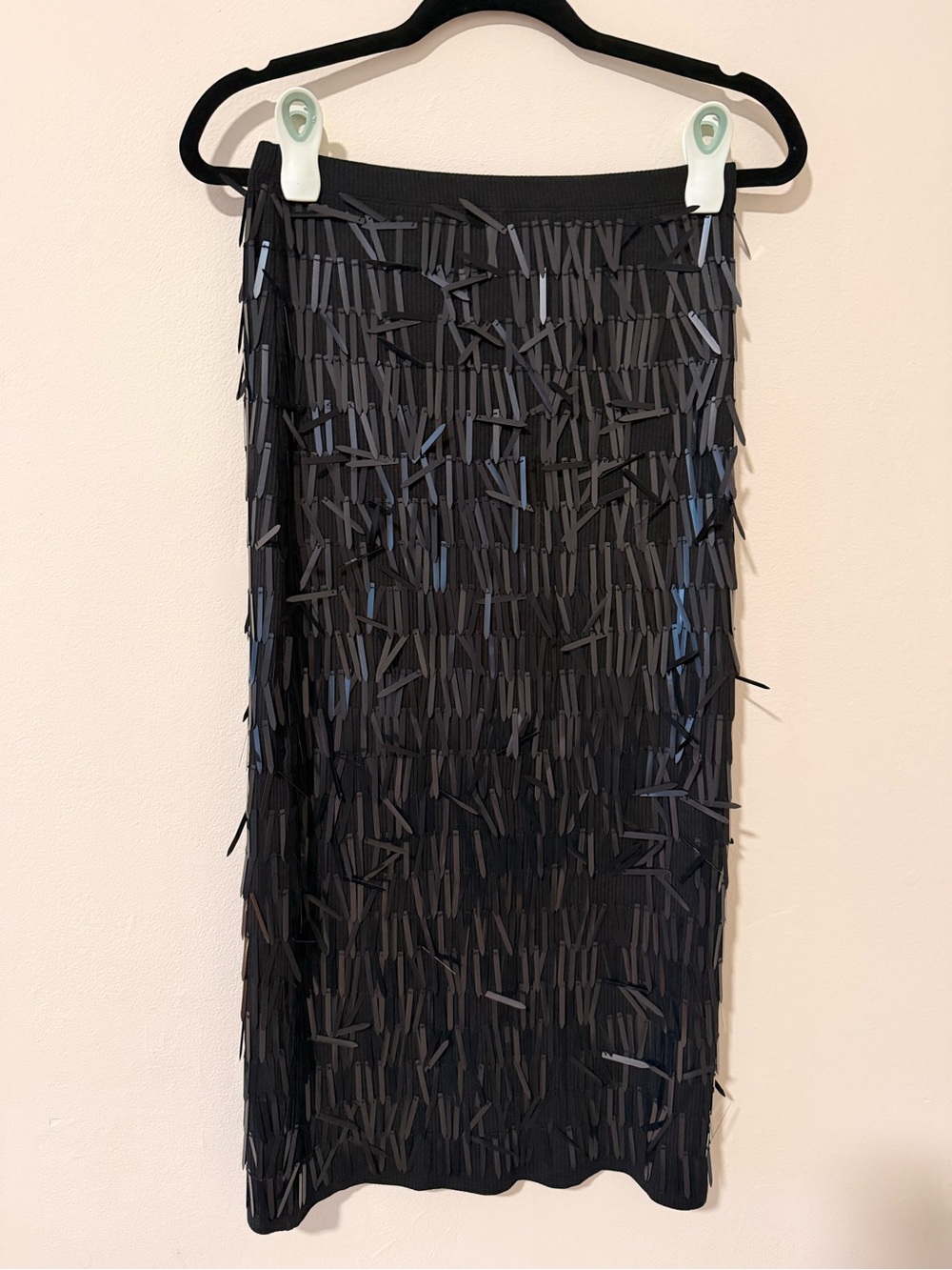 J. Crew Black Embellished Midi Skirt